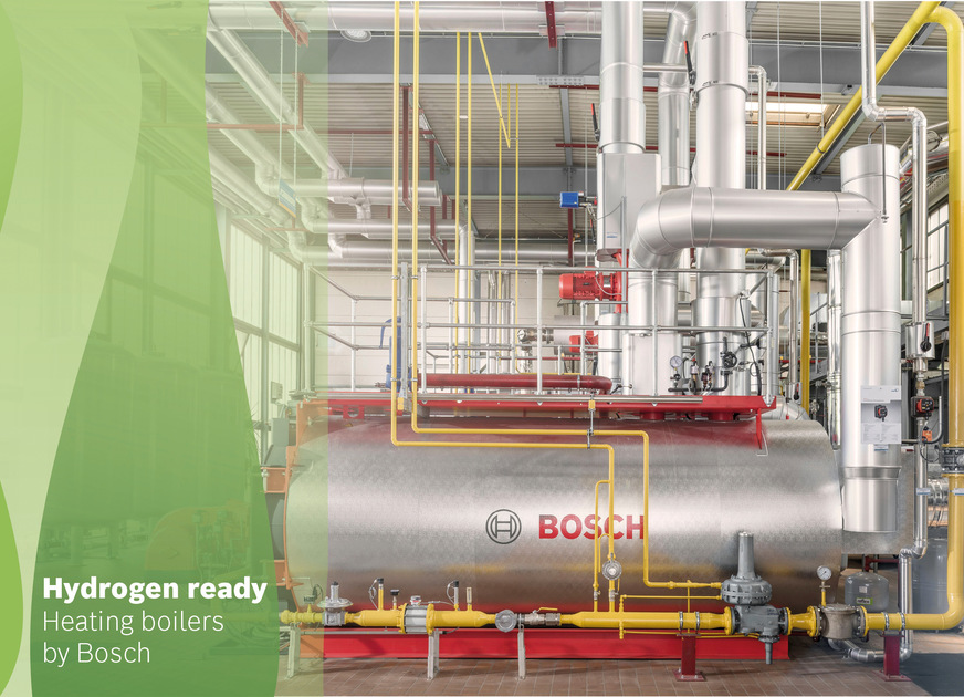 Industriekessel von Bosch lassen sich mit bis zu 100 % Wasserstoff betreiben.