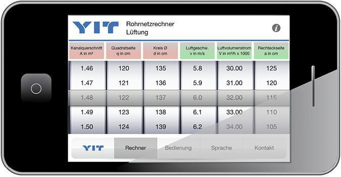 YIT-App RLT-Rechner. - © YIT
