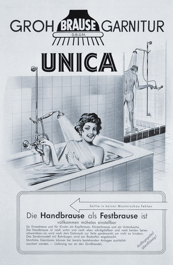 Die Hansgrohe Unica war 1953 die weltweit erste Brausestange. Für das Bad-Museum sucht Hansgrohe nun Deutschlands älteste Unica Brausestange. - © Hansgrohe
