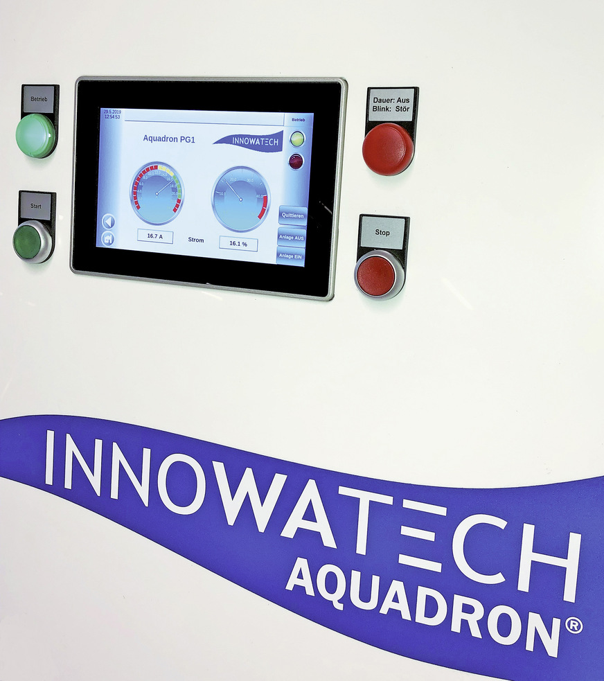 4 Touchscreen einer Aquadron-PG-1-Anlage.