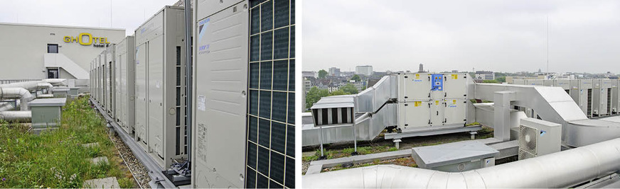 Bild 3 Die Wärmepumpen und Lüftungsgeräte sind auf dem Dach des Gebäudes installiert.