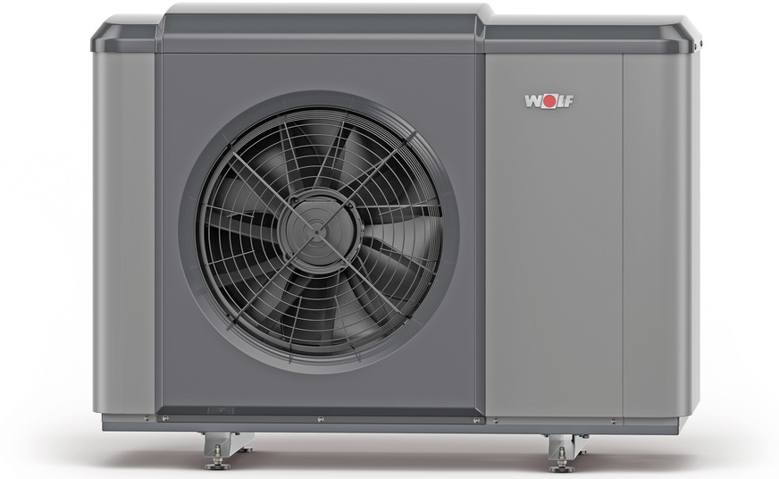 Bild 7: CHA-Wärmepumpe in Monoblockbauweise. Ein besonderer Vorteil ist eine Vorlauftemperatur von bis zu 70 °C für den thermischen Legionellenschutz ohne Aktivierung eines direktelektrischen Heizelements.