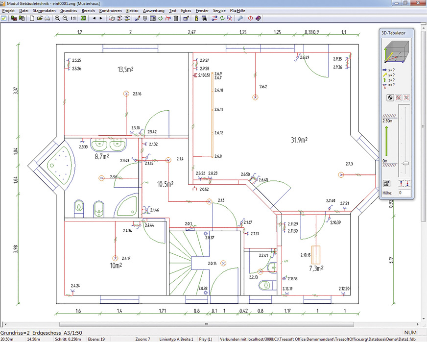 Bild 2: Basis von Elektroinstallationsplänen sind entweder importierte oder mit einem integrierten Editor erzeugte Grundrisse.