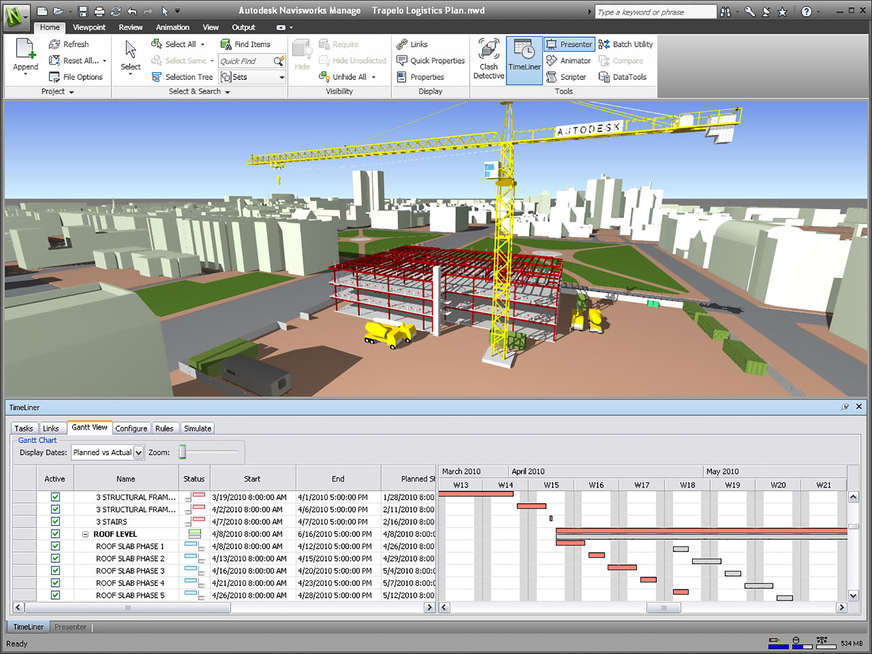 2 Bauablaufsimulationen ermöglichen sowohl eine Optimierung der Baustelleneinrichtung, Materialbestellung, -lieferung und -lagerung …