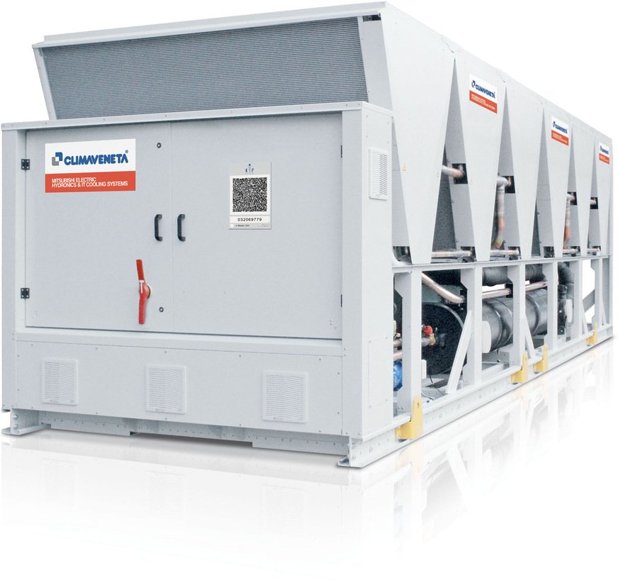 Bild 4: Mit Verwendung des Kältemittels R1234ze (GWP von 7) verbindet Mitsubishi Electric bei den Climaveneta-Kaltwassersätzen FX HFO eine hohe Effizienz und ein sehr geringes Treibhauspotenzial.