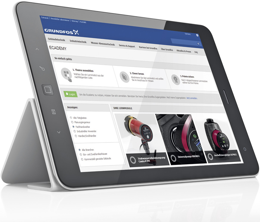 Bild 4: Viele Hersteller aus dem TGA-Bereich haben die Chancen und Möglichkeiten des E-Learnings erkannt und offerieren entsprechende Schulungsangebote,…