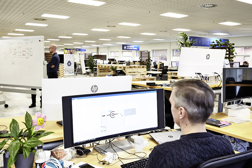 Bild 2: Im Grundfos Digital Office in Bjerringbro ­arbeiten rund 200 Mitarbeiter an der Entwicklung digitaler Lösungen.