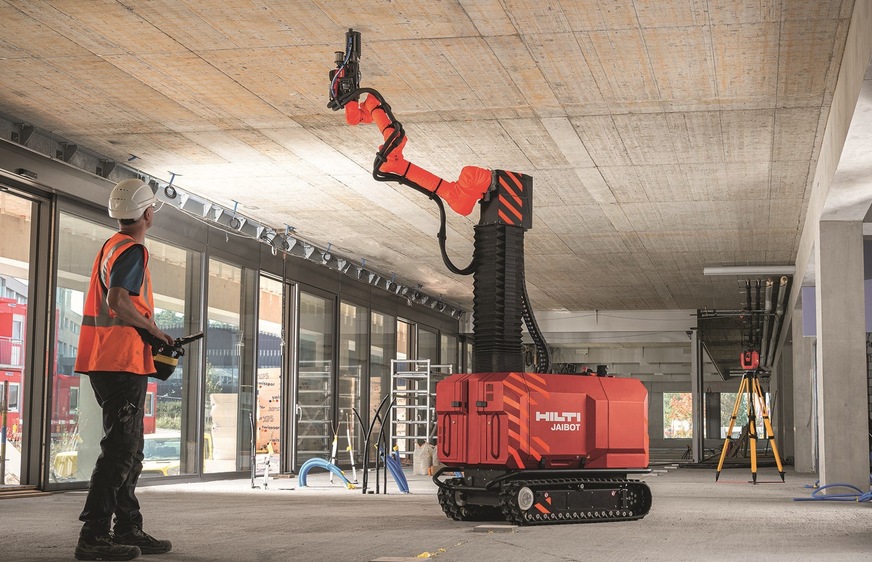 Hilti: Der Baustellenroboter Jaibot ist insbesondere für Heizungs-, Lüftungs-, Klima- und Elektrotechnik-Installationen geeignet.