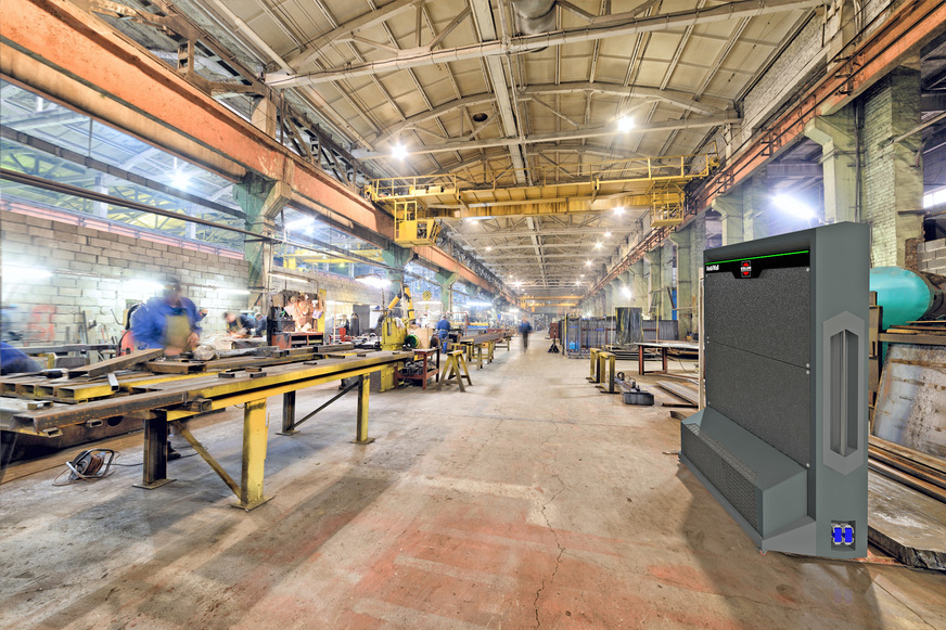 Keller Lufttechnik: Bis zu 1200 m3/h angesaugte Raumluft befreit die AmbiWall von schädlichen Partikeln.