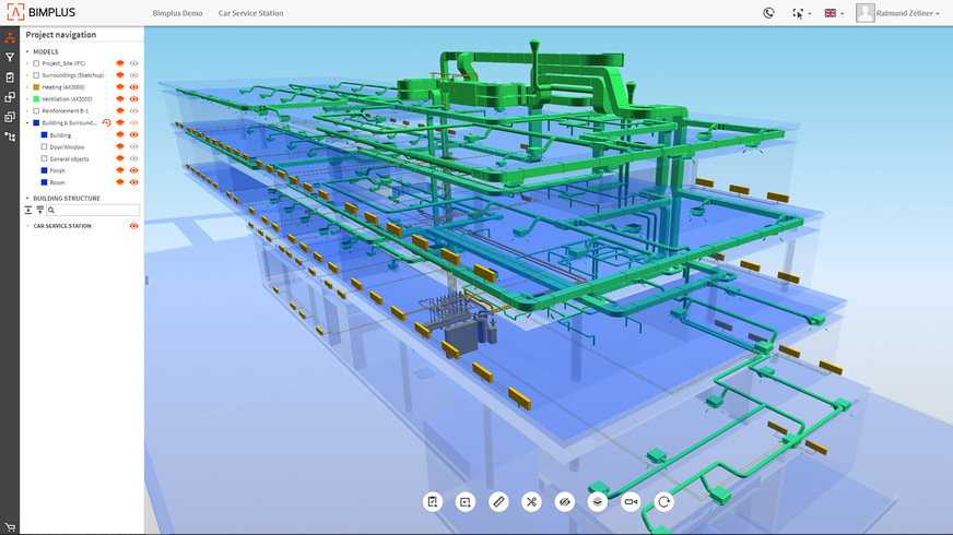 BIM-Server ermöglichen eine zentrale Ablage sowie den Austausch und die Analyse von BIM-Fach- und Koordinationsmodellen innerhalb geschlossener Benutzergruppen.