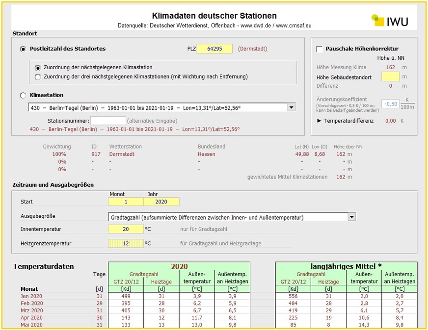 Excel-Tool „Gradtagzahlen-Deutschland“.