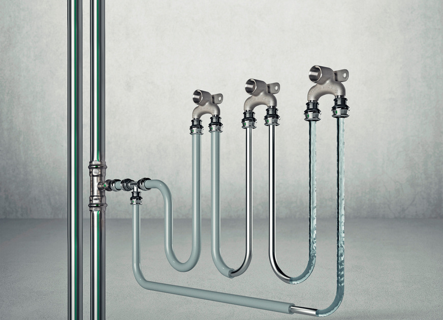 Die technische Sanierung einer kontaminierten Trinkwasseranlage ist die einzige nachhaltige Maßnahme der Ursachenbekämpfung - beispielsweise die Installation von Reihen- (PWH-PWC) und Ringleitungen (nur PWC), um das Stagnationsrisiko deutlich zu verringern.