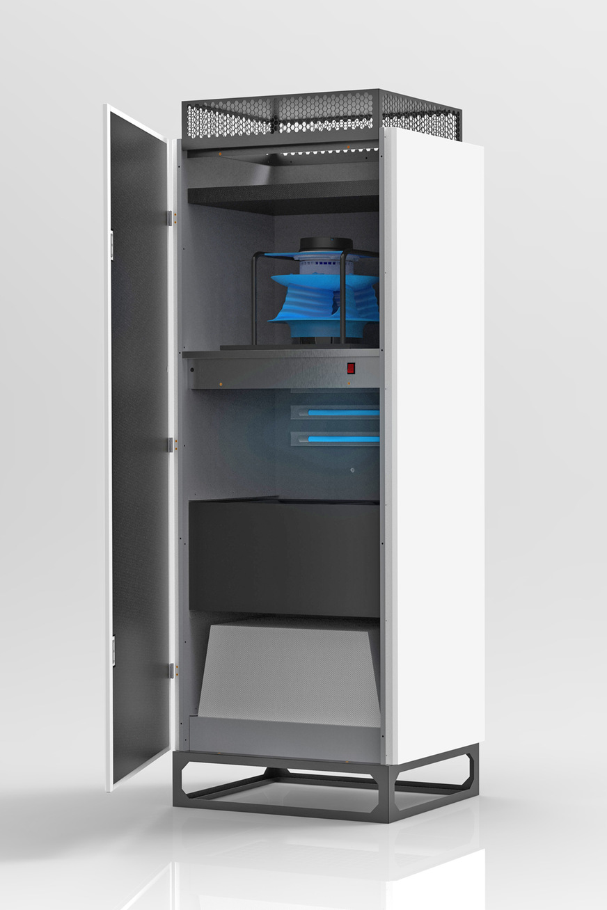 Johnson Controls: Als Erweiterung zum H14-HEPA-Filter gibt es den Luftreiniger mit zusätzlicher UV-C-Strecke.