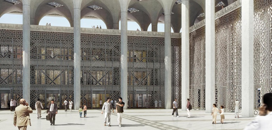 Visualisierung der Großen Moschee von Algier: Großer Gebetssaal.