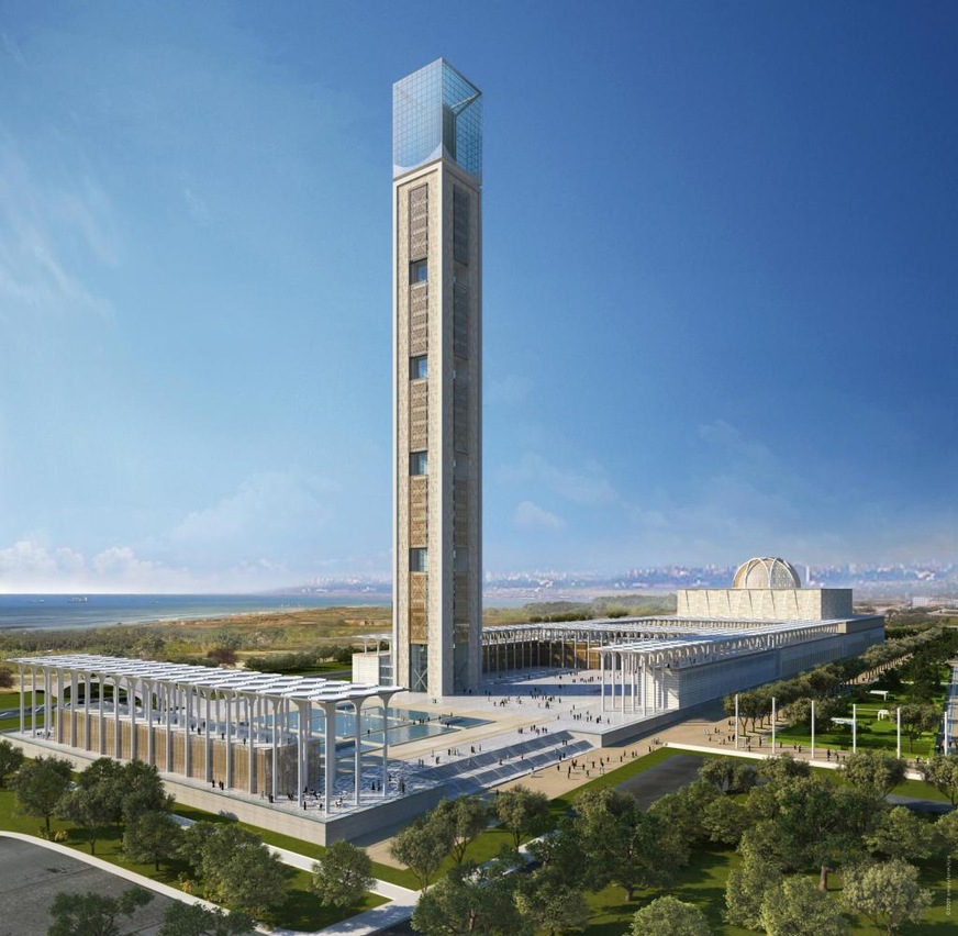 Visualisierung der Großen Moschee von Algier.