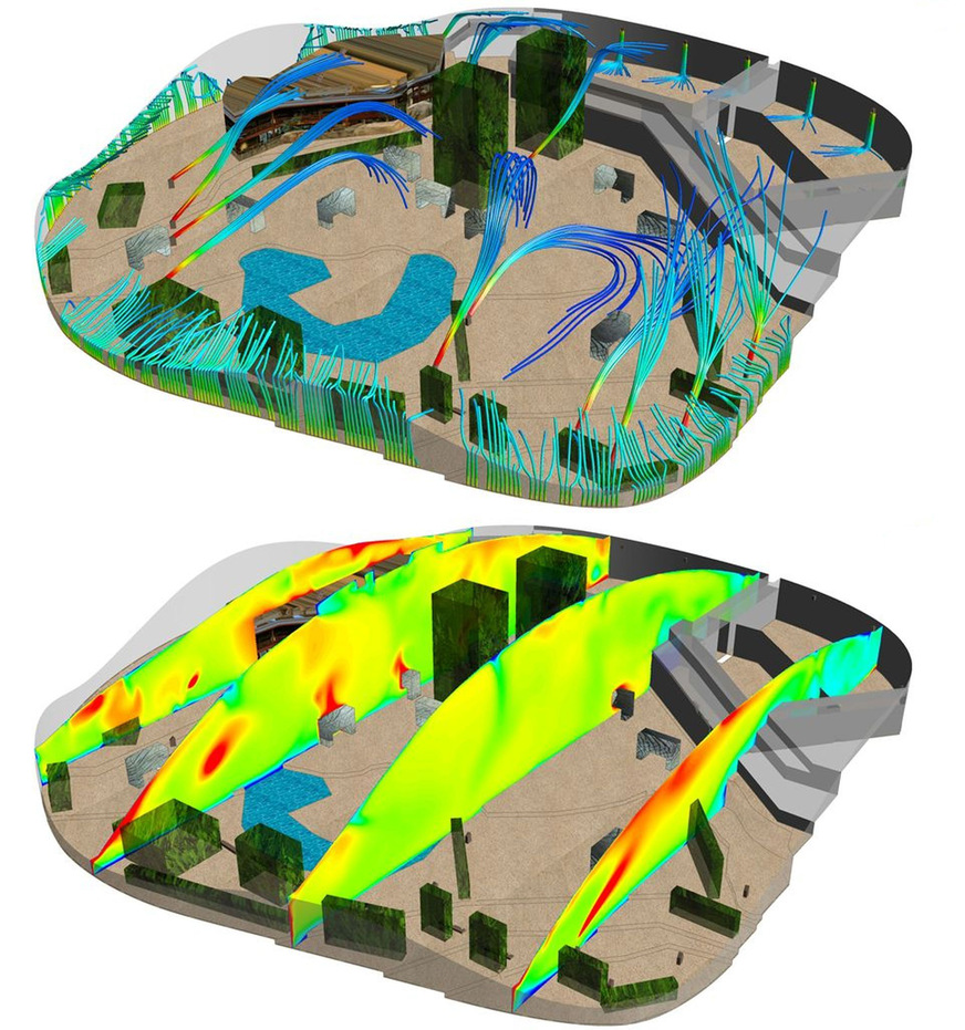 Bild 4 Insbesondere bei Gebäuden besonderer Art und Nutzung (hier das Elefantenhaus in Zürich) geben Simulationen der Luftströmungs- und Temperaturverhältnisse mehr Planungssicherheit.