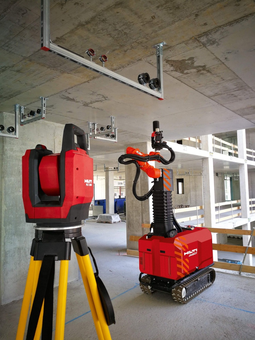 Bild 9 BIM-Planungsdaten können auch für die Maschinensteuerung auf der Baustelle eingesetzt werden, beispielsweise für die Steuerung von Fliesenverlege- oder Bohrrobotern.