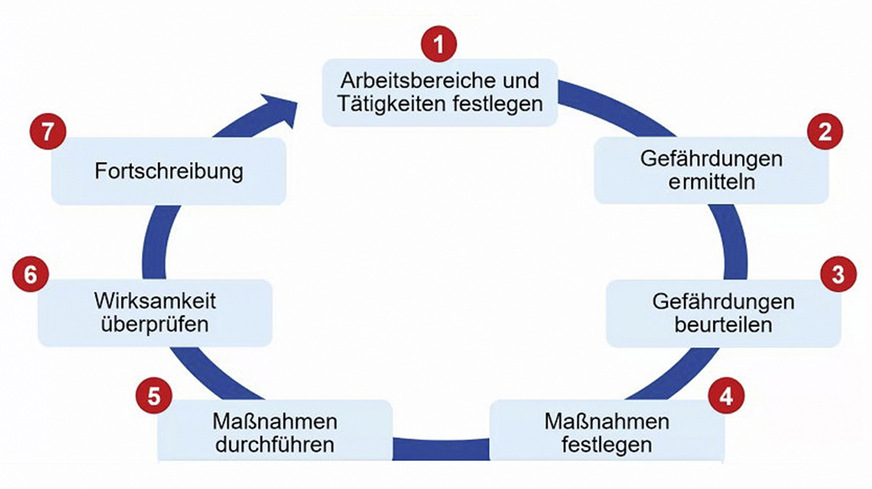 Bild 5 Prozessschritte bei einer individuellen Gefährdungsbeurteilung.