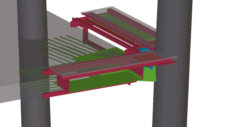 Am BIM-Modell können Details konstruktiv, statisch und energetisch optimiert werden: Eckdetail einer Hochhaus-Doppelfassade.