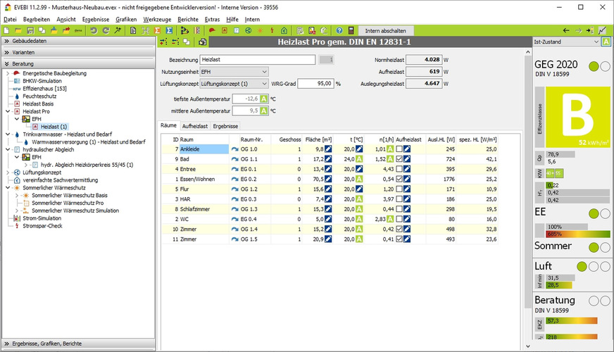 Bild 5 Viele Heizlast-Berechnungsprogramme sind in umfangreiche Lösungen zur energetischen oder haustechnischen Berechnung eingebunden.