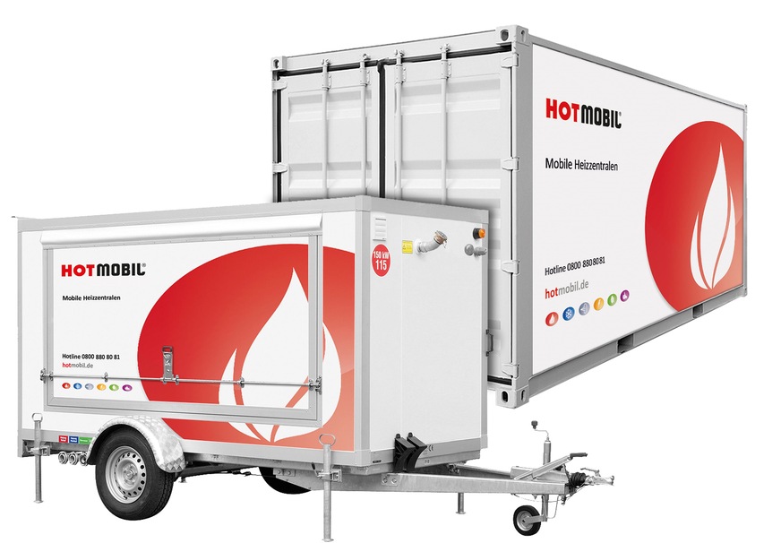 Mobile Heizzentralen überbrücken ausgefallene Heizungen. Hotmobil verfügt über 1600 Mietanlagen in der DACH-Region.