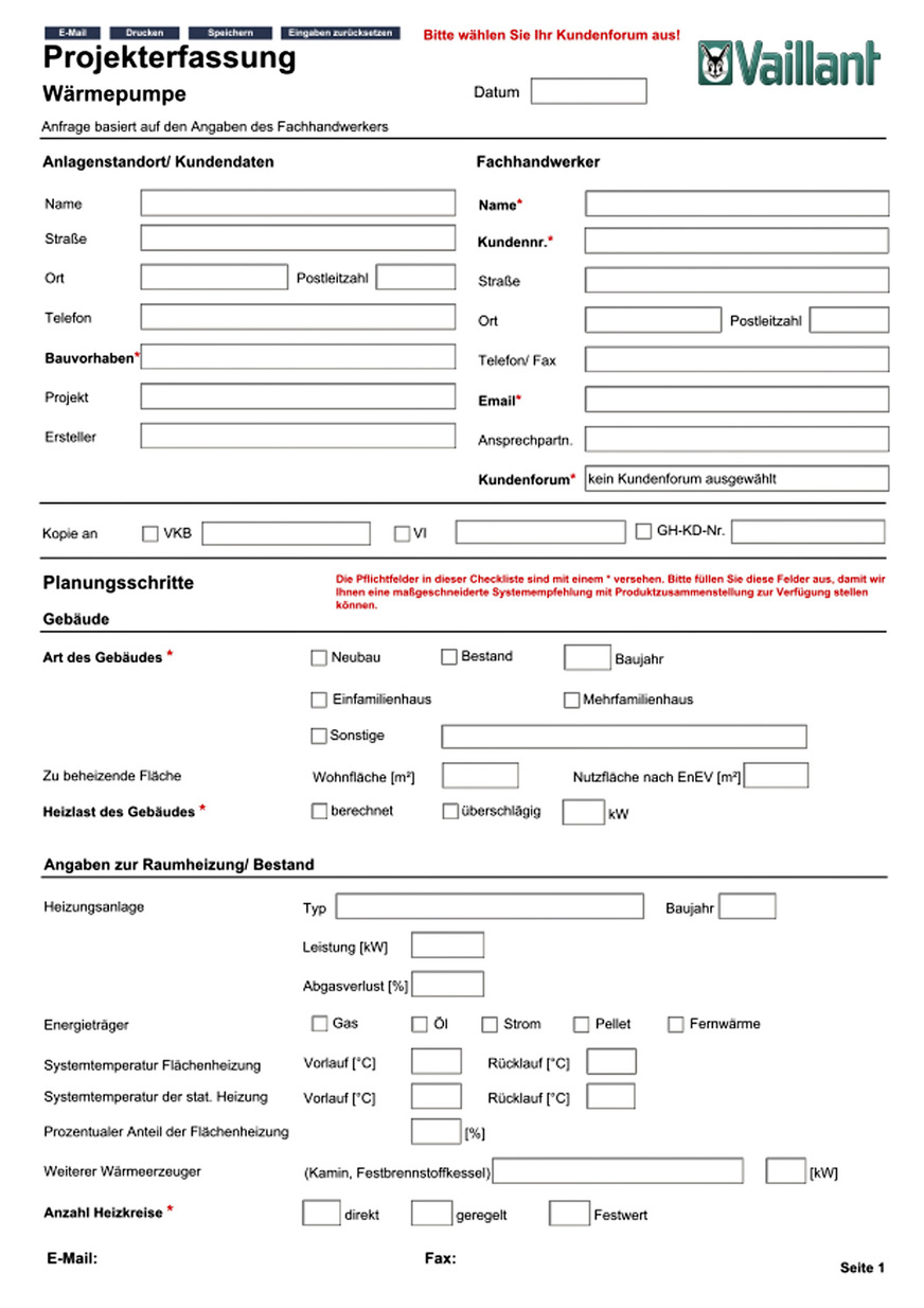 Bild 2 Mit einem durchdachten Projekterfassungsbogen lassen sich in wenigen Schritten die wichtigsten Daten zu einem Projekt aufnehmen, ohne dass etwas vergessen wird.