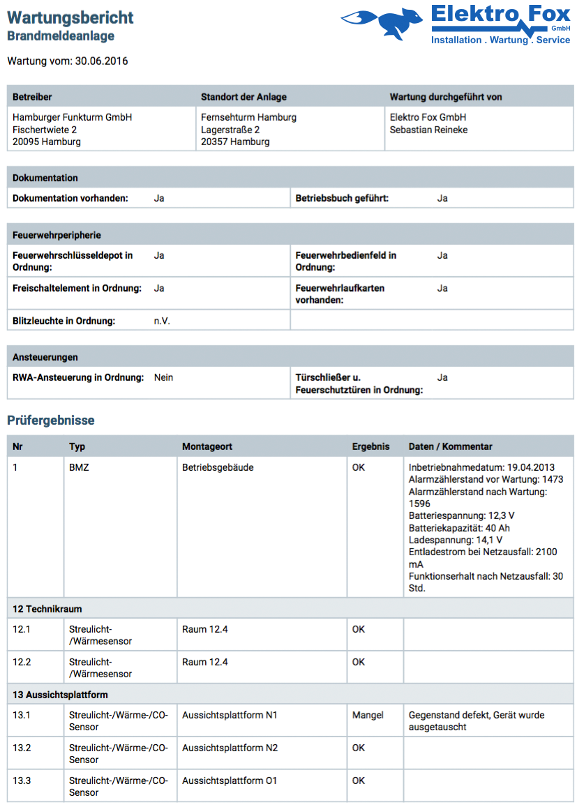 Bild 4 … über Wartungsberichte, …