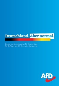 Titelseite des AfD-Wahlprogramms.