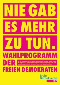 Titelseite des FDP-Wahlprogramms.