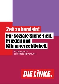 Titelseite des Wahlprogramms von Die Linke.