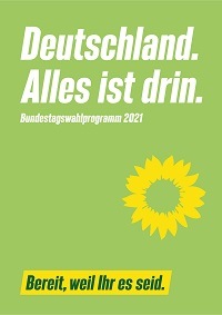 Titelseite des Wahlprogramms von Bündnis 90 / Die Grünen.