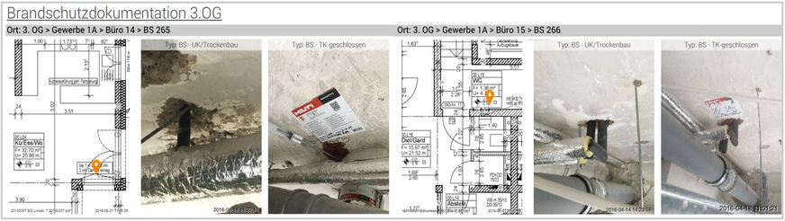 Bild 8 Vor Ort erstellte Dokumentationsfotos werden kommentiert und sofort im Plan verortet.