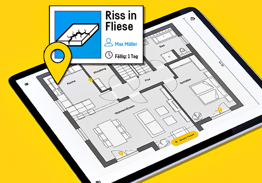 Bild 4 Wurde ein Problem entdeckt, ist es in wenigen Minuten per Foto und Kurztext dokumentiert und im Grundriss verortet.