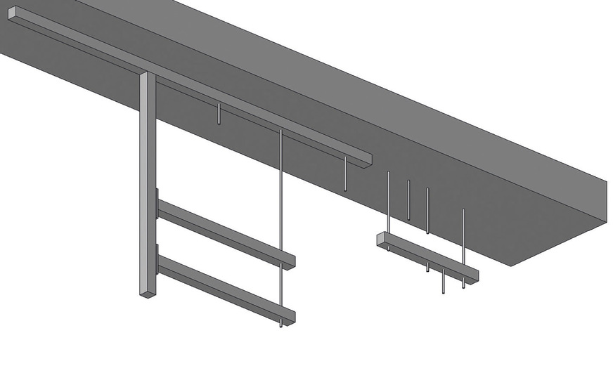 Bild 5 Konstruktion einer Rohrabhängung in der niedrigsten Darstellungsqualität LOD 100 für die Vorplanung. Solche Darstellungen sparen viel Datenvolumen und Änderungen verursachen wenig Rechenaufwand.