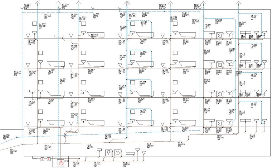 Bild 9 TGA-CAD-Software liefert wichtige Planungshilfsmittel, wie Strang- und Schemapläne, …