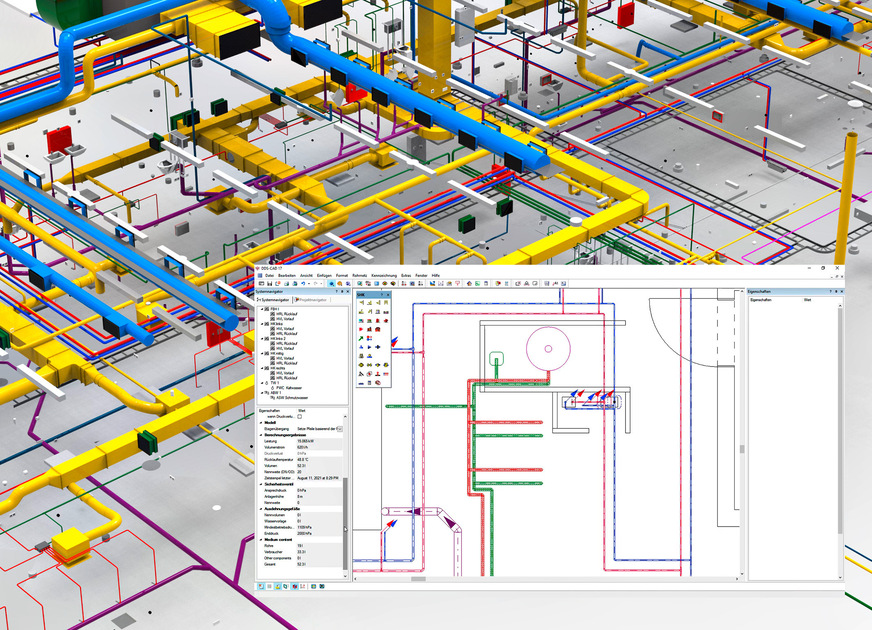 Bild 4 … bis zu umfassenden 3D- und BIM-fähigen Lösungen, die alle TGA-Gewerke berücksichtigen.