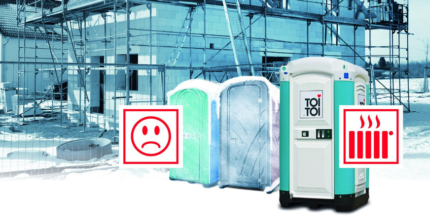Toi Toi & Dixi macht die Baustelle fit für den Winter mit beheizbaren mobilen Toilettenkabinen.