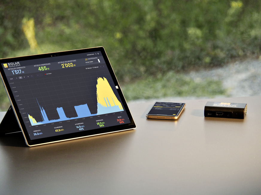 Bild 7 Die Solarmanager-App versetzt den Nutzer in die Lage, möglichst viel des generierten Solarstroms selbst zu verbrauchen. Die Visualisierung von Energieangebot und Energiebedarf spielt dabei eine entscheidende Rolle. Wichtig ist, dass die Strom verbrauchenden Geräte nicht miteinander konkurrieren und der Nutzer spontan priorisieren kann.