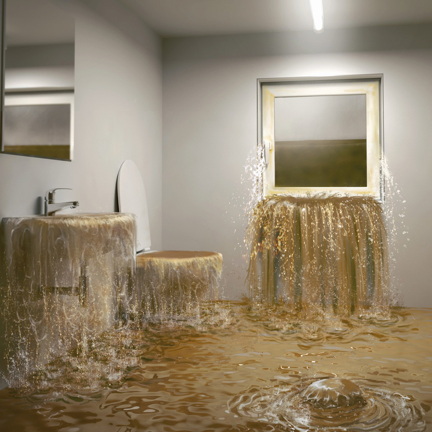 Bild 1 Schäden durch die Überflutung tiefliegender Räume sollte und kann man durch einen fachgerechten Schutz vor zurückdrückendem Wasser aus der Kanalisation vermeiden.