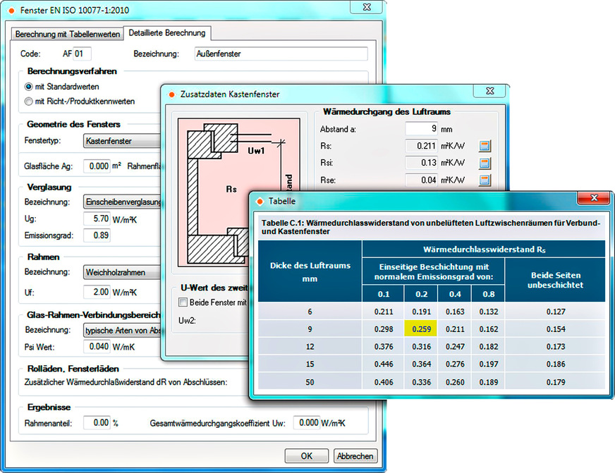 Bild 3 Baustoff- und Bauteilkataloge sind ein wichtiges Qualitätskriterium von U-Wert-Software.