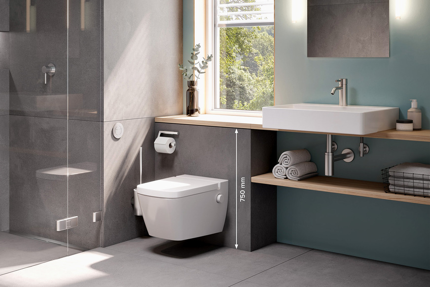 Teceprofil WC-Modul mit 750 mm Bauhöhe.