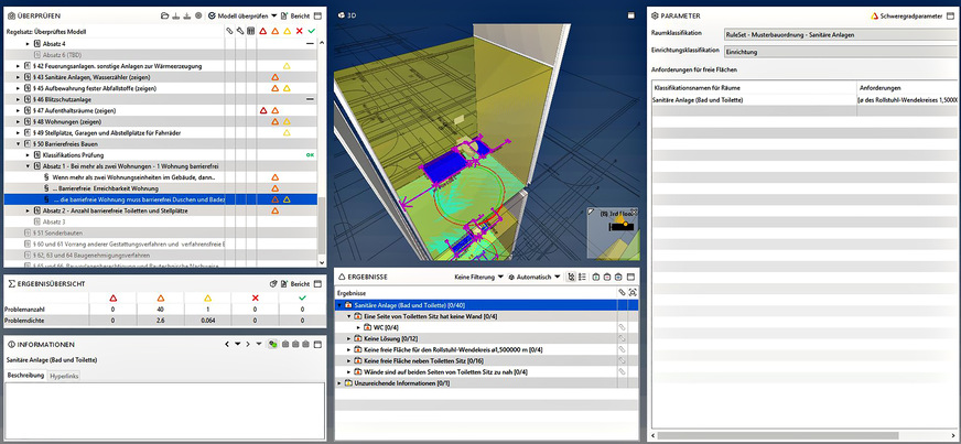 Bild 10 … wie für die Prüfung von Vorschriften, Richtlinien und baurechtlichen Vorgaben – etwa der Barrierefreiheit von Sanitärräumen.