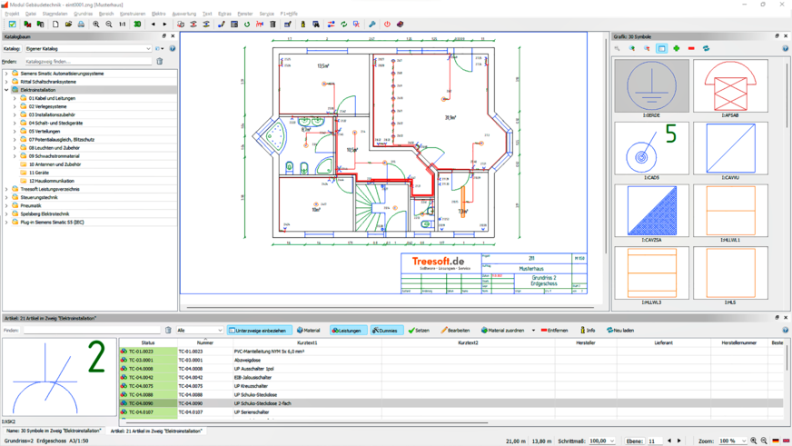 Bild 3 Basis von Elektro-Installationsplänen sind entweder importierte oder mit dem integrierten Editor erzeugte Grundrisse.