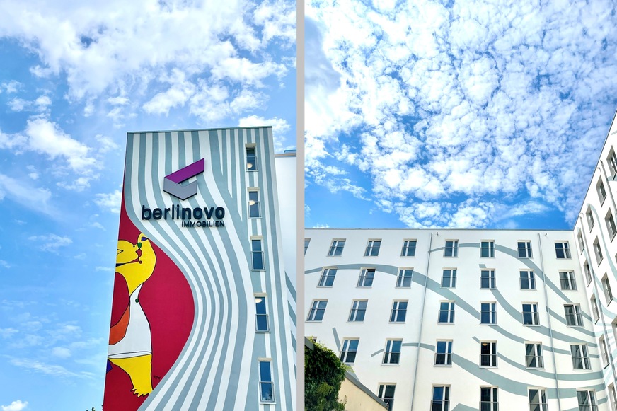 Bild 1 Berlinovo hat im Jahr 2021 mit Lechner Immobilien Development als Generalunternehmerin eine 7-geschossige Apartmentanlage für 442 Studenten gebaut. Das Objekt entstand in Modulbauweise mit 90 % Vorfertigung in 13189 Berlin-Pankow.