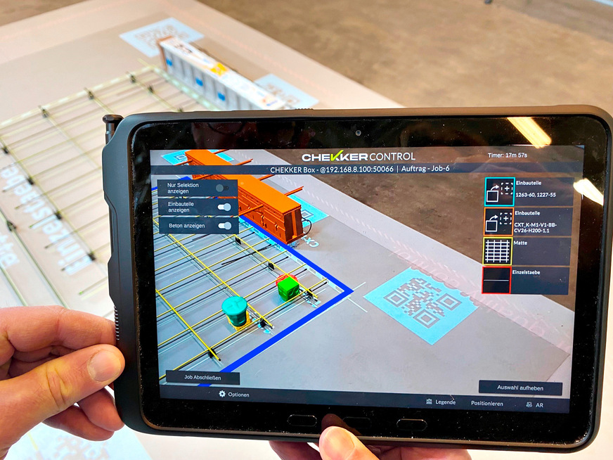 Bild 8 Augmented und Mixed-Reality-Anwendungen ermöglichen eine geometrische Überprüfung von zu erstellenden Bauteilen vor Ort und assistieren Ausführende.