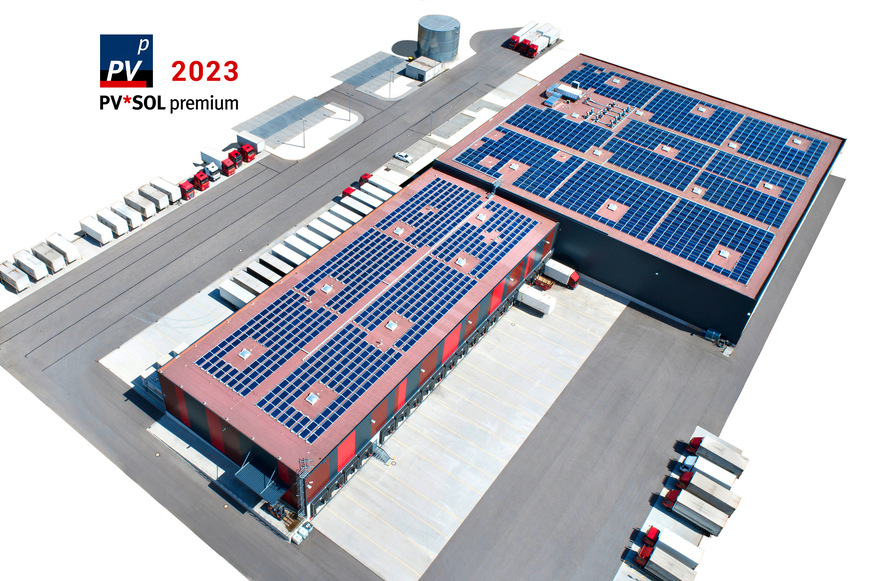 Valentin: Industriegebäude mit Photovoltaik-Dachanlage.