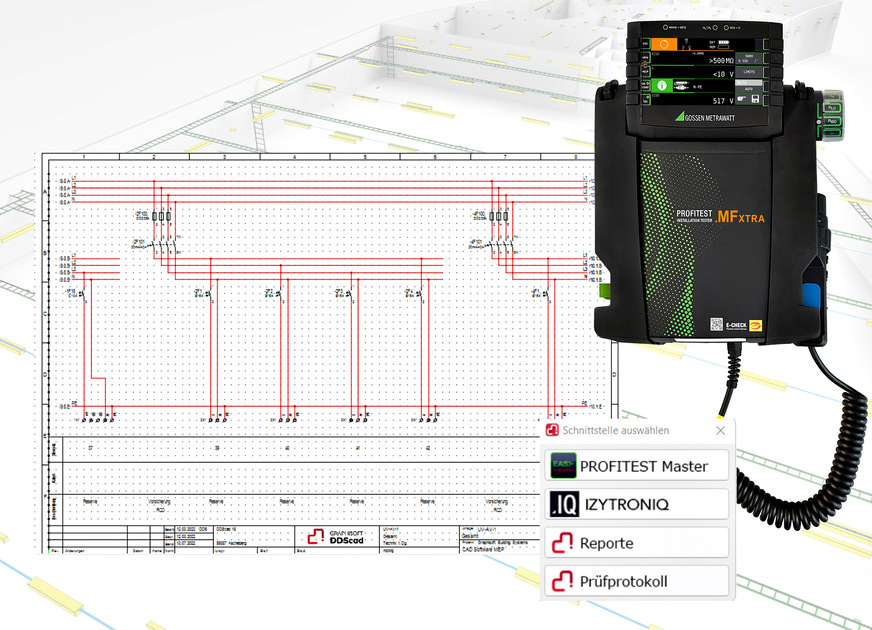 Graphisoft Building Systems: Datenaustausch aus zur Verteilerdokumentation zwischen DDScad und Profitest MF Xtra.