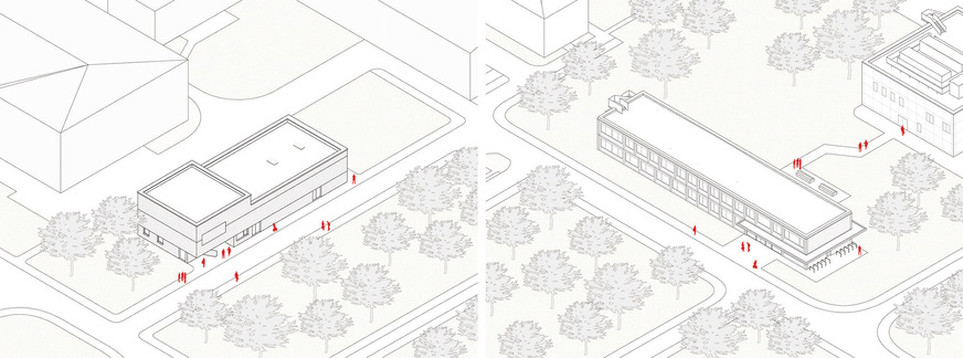 Die gemeinsam erarbeiteten BIM-Konzepte werden in 3 echten Bauprojekten angewendet und evaluiert (links: High-Tech-Laborgebäude; rechts: Low-Tech-Bürogebäude).