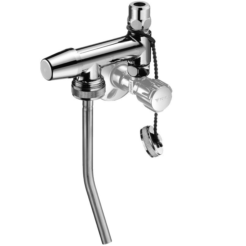 Bild 4 Probennahmeventil Probfix mit Anschluss für Armaturenschläuche zum Nachrüsten zwischen Eckventil und Armatur. Zum Einbau ist lediglich das vorhandene Eckventil abzusperren.