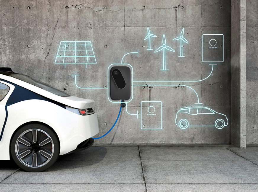 Bild 2 Einbindung von Elektroautos in das virtuelle Kraftwerk von sonnen.